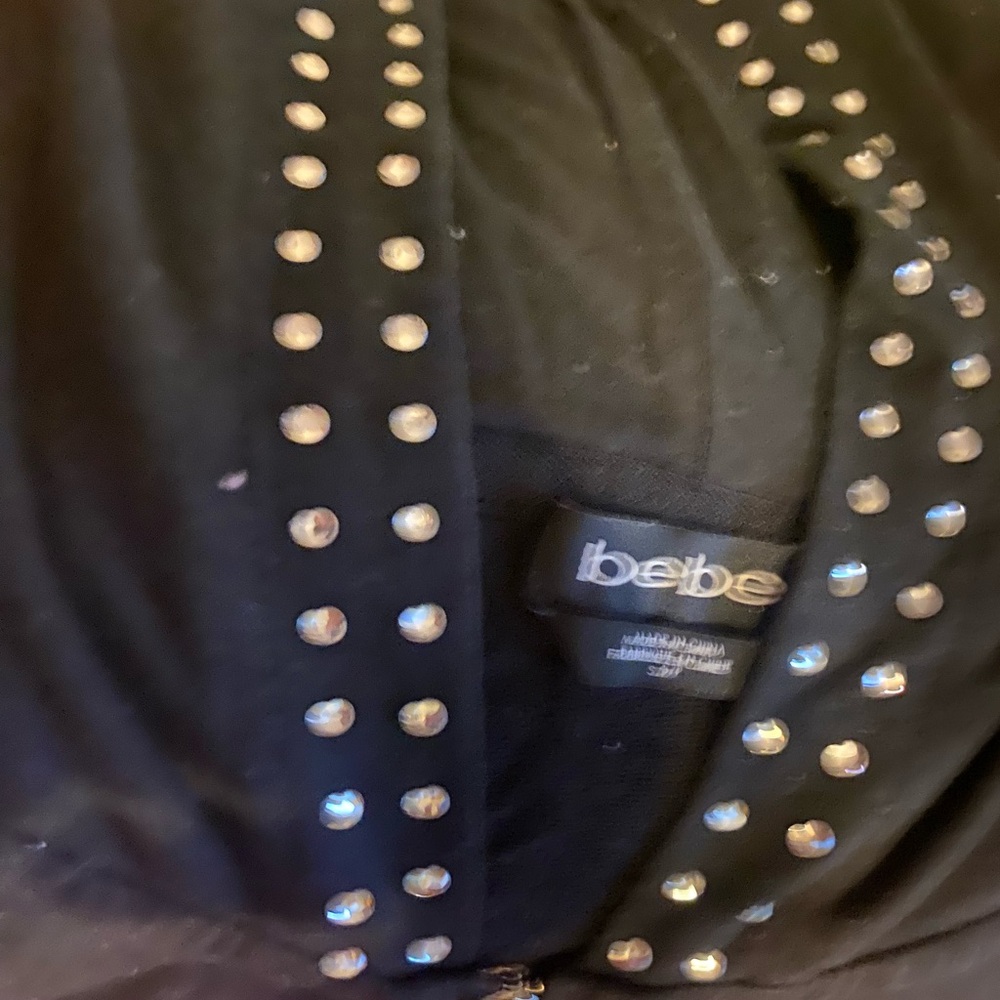 Bebe Black Jacket With Silver Studs - image 3